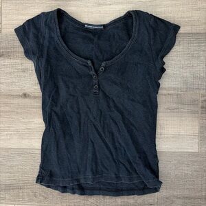 Brandy Melville Navy Short Sleeve Top